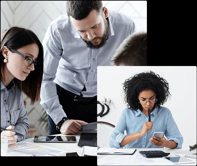 An ATS specialist walking a client through a completed credit study.